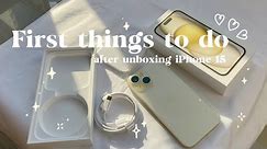 iPhone 15 💛🌼 ASMR unboxing + screen protector + phone & cam case