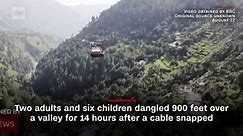 New drone video shows harrowing Pakistan cable car ordeal