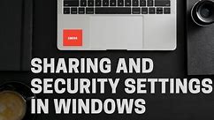 Sharing and security settings in Windows