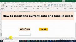 Insert the current date and time in excel