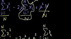 Statistics: Alternate variance formulas