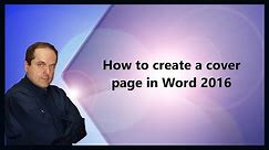 How to create a cover page in Word 2016
