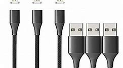 NetDot Gen10 2in1 Nylon Braided Magnetic Charging Cable Fast Charging and Data Transfer for Micro USB and USB C Android Smartphones (3.3ft / 3 Pack, Black)