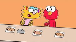 Elmo gets upset over a rock animation.