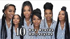 HOW To: 10 Easy Hairstyles for Knotless Braids| BEGINNER FRIENDLY🙌