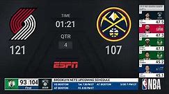 Trail Blazers @ Nuggets | NBA Playoffs on ESPN Live Scoreboard