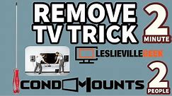 How to take a TV off a wall mount - detailed video for screw type safety screw