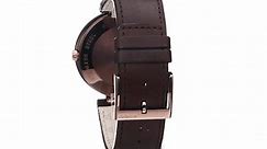 Gucci Interlocking Iconic Bezel Rose Gold-Tone Men's Watch with Brown Genuine Leather