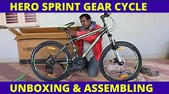 Hero Sprint Gear Cycle Unboxing and Assembling | 21 Speed with Dual Disc Mountain Bike |
