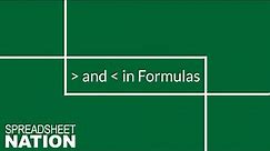 Excel: Greater Than and Less Than Signs in Formulas
