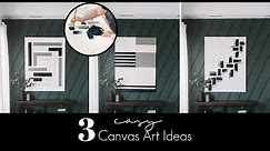 THREE EASY CANVAS ART IDEAS | DIY Acrylic Paintings