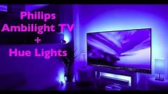 Philips Ambilight TV (The One) + Hue Lights Demo - Best TV Setup for 2022 Smart Home - Amazing!