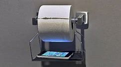 This ingenious toilet paper tray will keep your iPhone safe in the bathroom