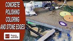 Concrete Polishing Basics, Coloring Concrete, and Stone Style Edges