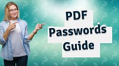 What is PDF password?