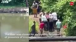 Shocking viral video: Crocodile kills soccer player, swims with dead body in its jaws before being shot dead