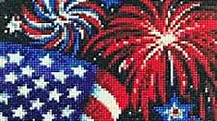 DIY 4 Th of July Diamond Painting Kits For Adults Patriotic,Diamond Art by Number Kit Celebrate American Flag Crystal Embroidery Beginner Arts Full Round Drill Crafts Home Wall Decor Gifts 12X16in