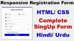How to Create a Responsive Registration Form Using HTML & CSS | SignUp form using HTML & CSS