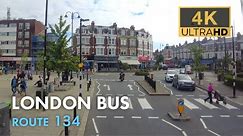 London Bus Ride, Route 134, Double Decker, 4K Virtual Tour