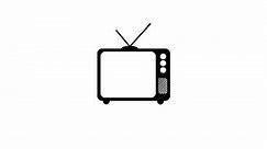 Old television icon with antenna Retro TV icon animation background. k1_1061