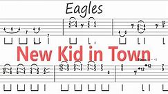 Eagles - New Kid in Town / Guitar Solo Tab+BackingTrack