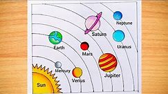 Solar System Drawing|| How to Draw Solar System Easy|| Solar System Drawing for School Project