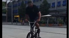 Spinning BMX trick