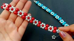 Simple & Beautiful Pearl Flower Bracelet//Beaded Bracelet Making How To// Useful & Easy
