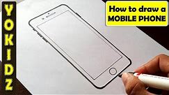 How to draw MOBILE PHONE easy | how to draw a phone
