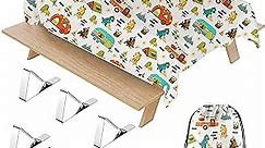 Washable Camping Tablecloth with Clips Camper Picnic Tablecloth 100% Waterproof Fabric Table Cover 60" X84"Outdoor Camping Accessories