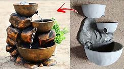 DIY Amazing Cement Concrete Indoor Waterfall Fountain | How to Make Beautiful Indoor Water Fountains