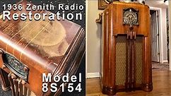 1936 Zenith 8S154 Tube Radio Restoration