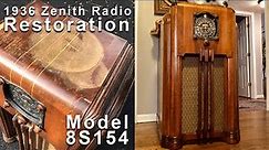 1936 Zenith 8S154 Tube Radio Restoration