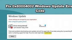 Fix 0x80004002 Windows Update Error Code