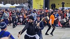 Stunning - and mildly terrifying Gatka martial arts demonstration in London for Vaisakhi Festival
