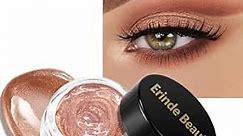 Erinde Shimmer Glitter Cream Eyeshadow, Smooth Metallic Creamy Eye Shadows, Highly Pigmented, Waterproof & Long Lasting Glitter Eyeshadow Eyeliner Highlighter for Women, 01# Meteor Gold