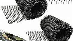 2-Pack Plastic Gutter Guard Mesh Roll 6” x 20Ft Rain Gutter Leaf Guard-Stop Clogged Gutters-with 20 Clip Fixed Hooks.DIY Gutter Protection.