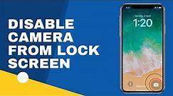 How to remove camera from lock screen on iPhone | How to disable camera from lock screen on iPhone