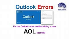 Outlook Error - AOL - Something went wrong - We couldn’t log on… (POP/IMAP) server