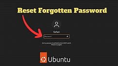 How to RESET your Forgotten Password on Ubuntu