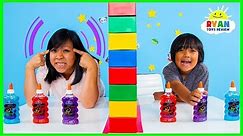 Twin Telepathy Slime Challenge Ryan vs. Mommy!