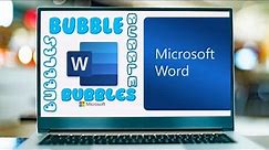 How to Make Bubble Letters in Microsoft Word