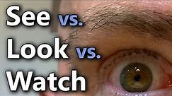 What's the difference between "see", "look" and "watch"?