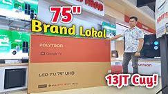 SMART TV 75 INCH MURAH, Google TV Polytron PLD 75UG5959 Terbaru 2024