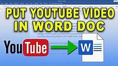 How To Insert Youtube Video Into Word Document | Add Youtube Video In Word | Microsoft Word Tutorial