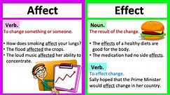 AFFECT vs EFFECT 🤔| What's the difference? | Learn with examples