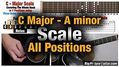 Guitar Lesson: C Major Scale (A minor) 7 Positions/Modes w/ Animation and TAB