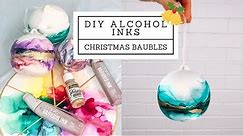 DIY Alcohol ink Christmas BAUBLES with Art by Aquarius