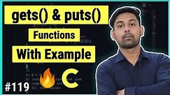 gets() & puts() Functions With Example ( String ) In C | Explain In Hindi By Nirbhay Kaushik