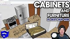 Adding CABINETS AND FURNITURE to Our Floor Plan - SketchUp Free Floor Plan Part 3!